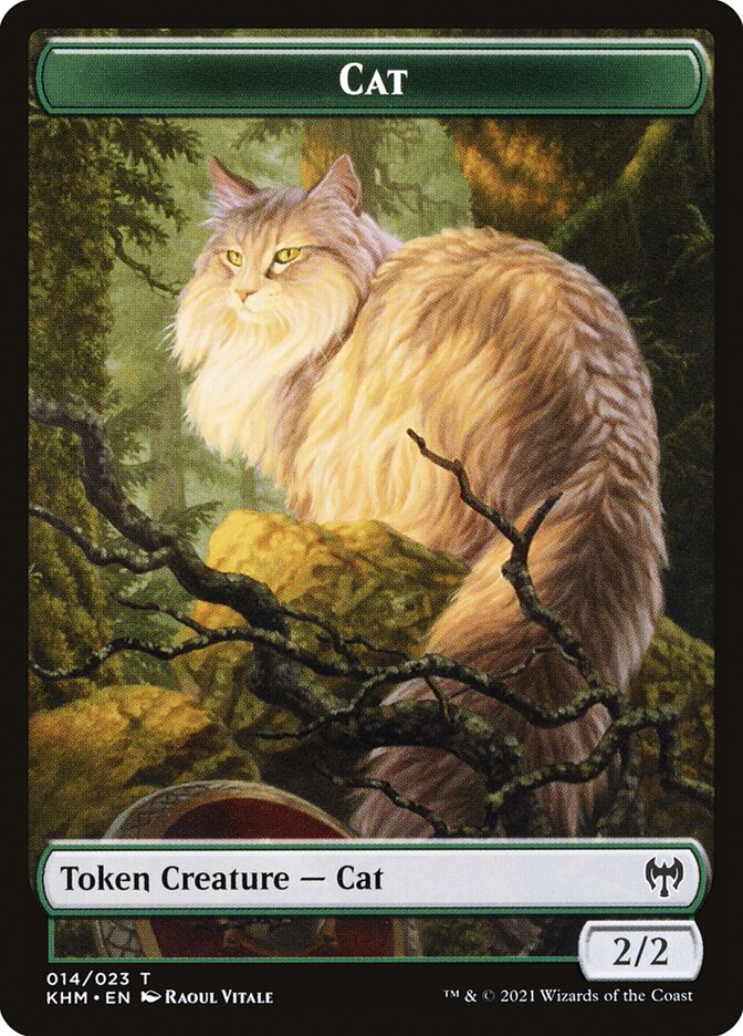 Dwarf Berserker // Cat Double-Sided Token [Kaldheim Tokens] | Good Games Morley