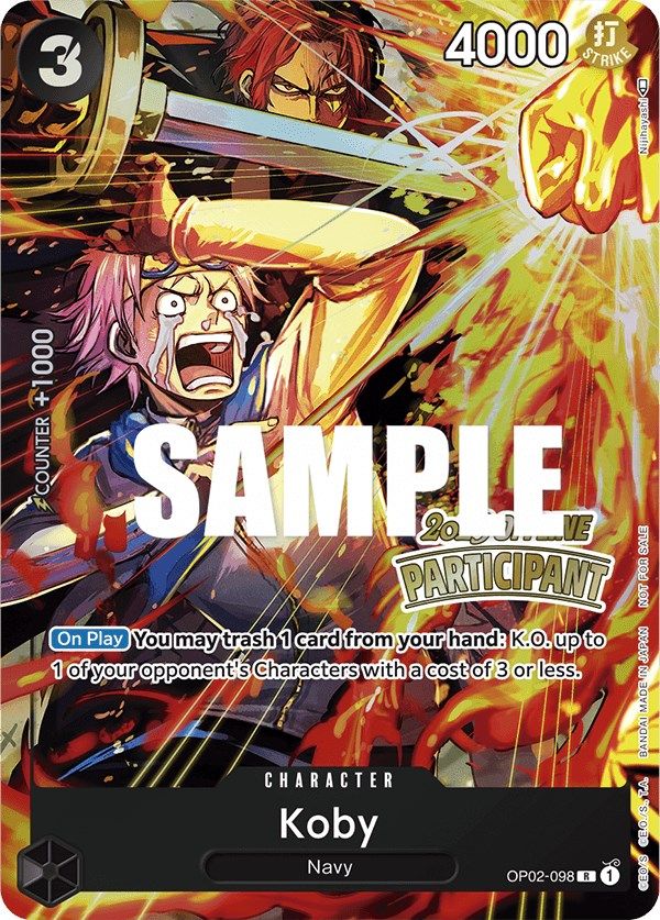 Koby (Offline Regional 2023) [Participant] [One Piece Promotion Cards] | Good Games Morley