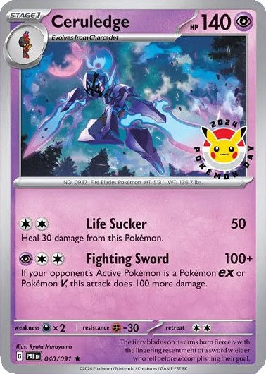Ceruledge (040/091) (Pokemon Day 2024)(Cosmos Holo) [Scarlet & Violet: Black Star Promos] | Good Games Morley