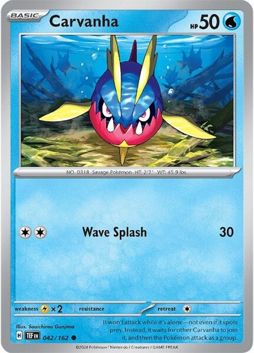Carvanha (042/162) [Scarlet & Violet: Temporal Forces] | Good Games Morley