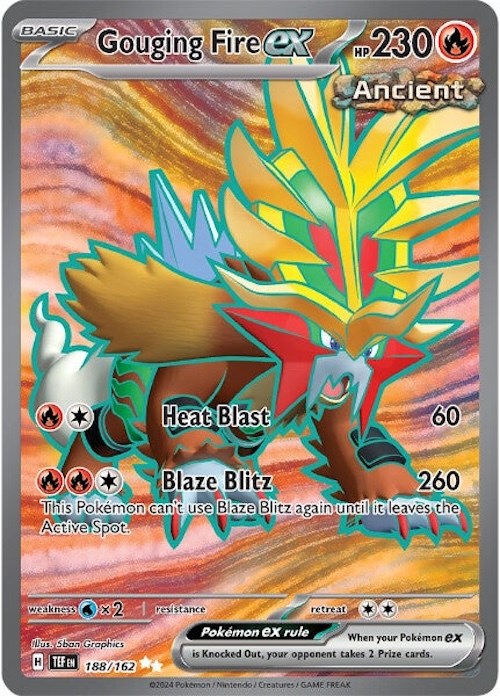 Gouging Fire ex (188/162) [Scarlet & Violet: Temporal Forces] | Good Games Morley