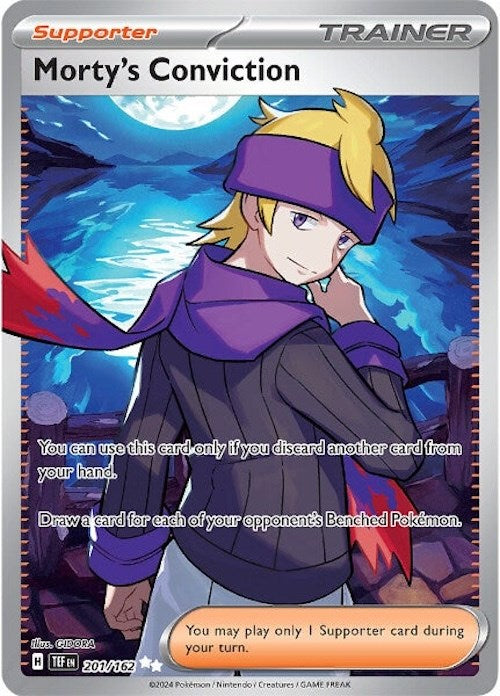 Morty's Conviction (201/162) [Scarlet & Violet: Temporal Forces] | Good Games Morley