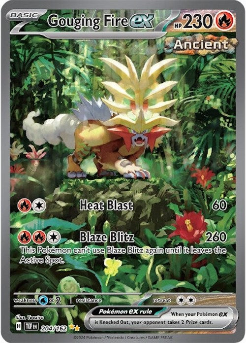 Gouging Fire ex (204/162) [Scarlet & Violet: Temporal Forces] | Good Games Morley