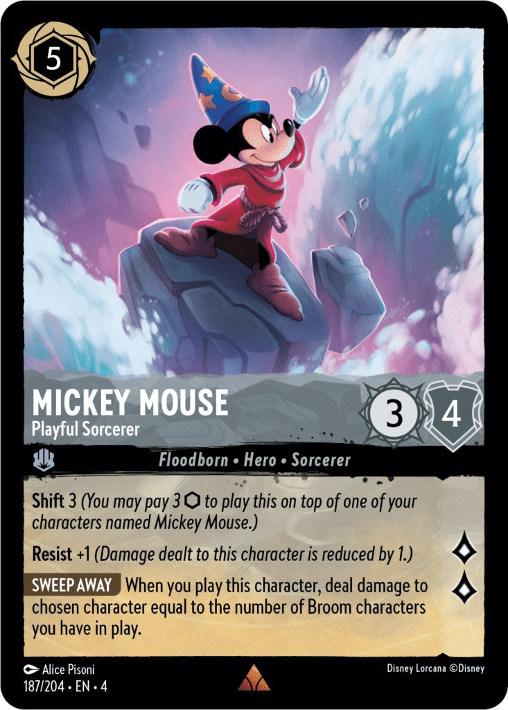 Mickey Mouse - Playful Sorcerer (187/204) (187/204) [Ursula's Return] | Good Games Morley
