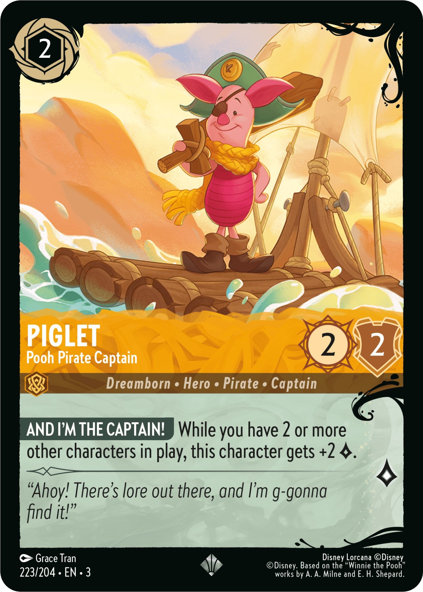 Piglet - Pooh Pirate Captain (223/204) [Ursula's Return] | Good Games Morley