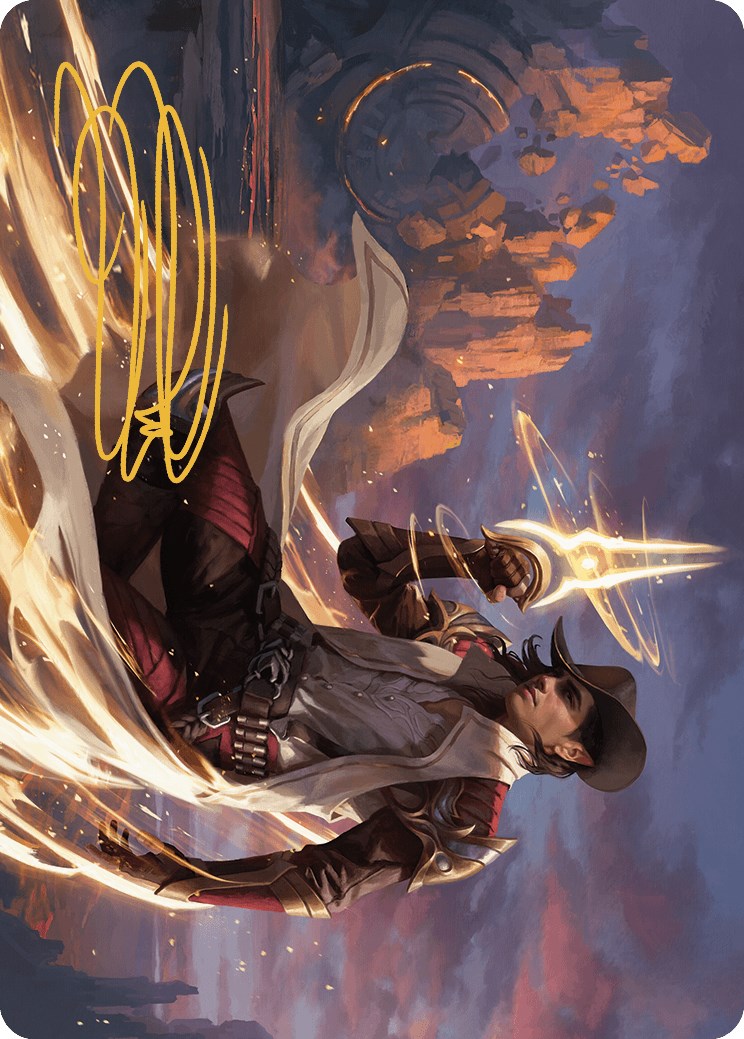 Kellan, the Kid Art Card (Gold-Stamped Signature) [Outlaws of Thunder Junction Art Series] | Good Games Morley