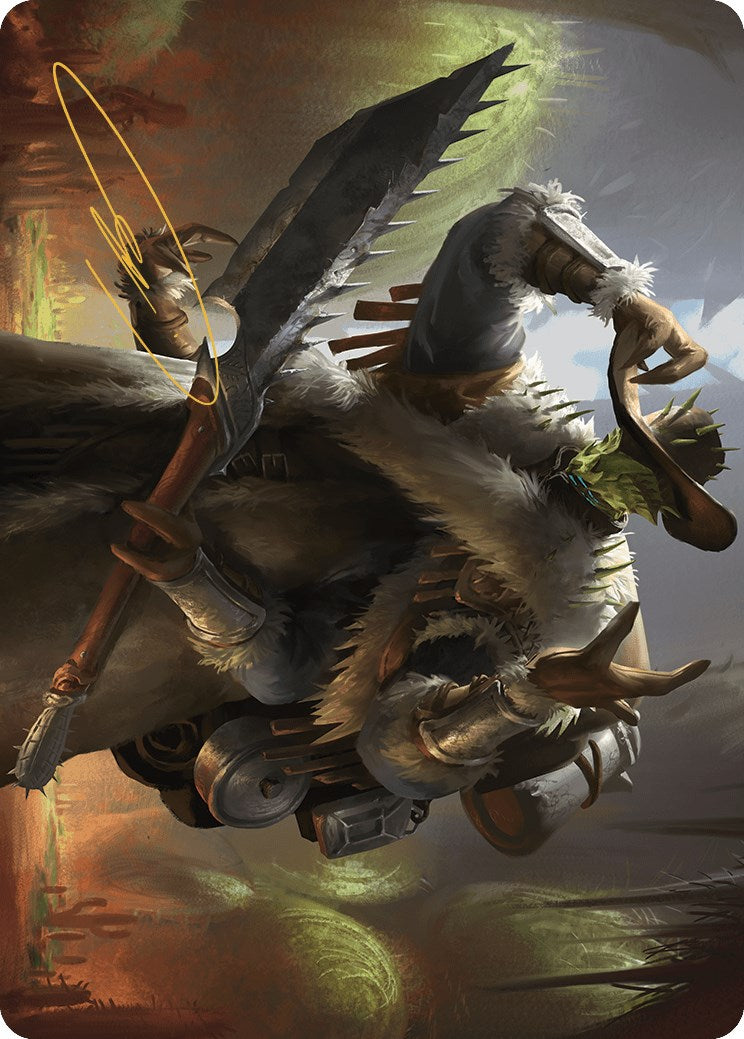 Hardbristle Bandit Art Card (Gold-Stamped Signature) [Outlaws of Thunder Junction Art Series] | Good Games Morley