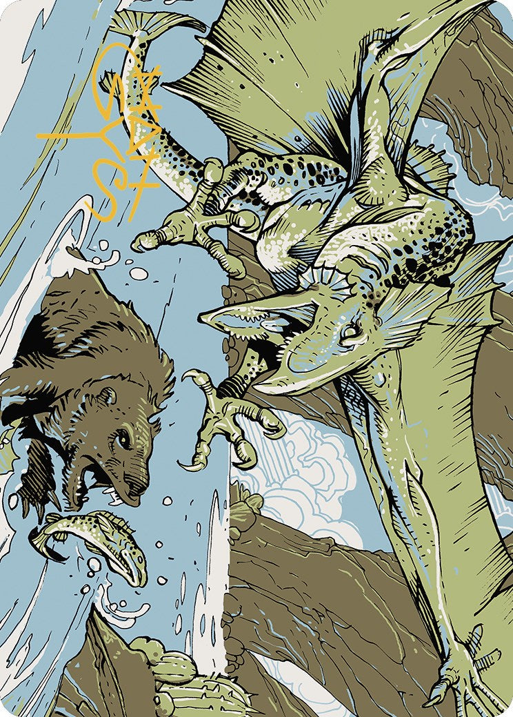 Decisive Denial Art Card (Gold-Stamped Signature) [Outlaws of Thunder Junction Art Series] | Good Games Morley