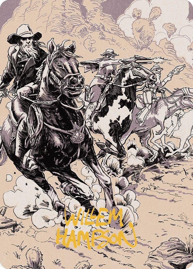 Overwhelming Forces Art Card (Gold-Stamped Signature) [Outlaws of Thunder Junction Art Series] | Good Games Morley