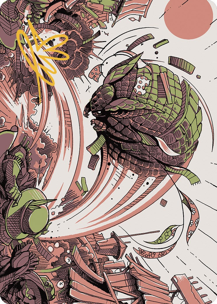 Savage Smash Art Card (Gold-Stamped Signature) [Outlaws of Thunder Junction Art Series] | Good Games Morley