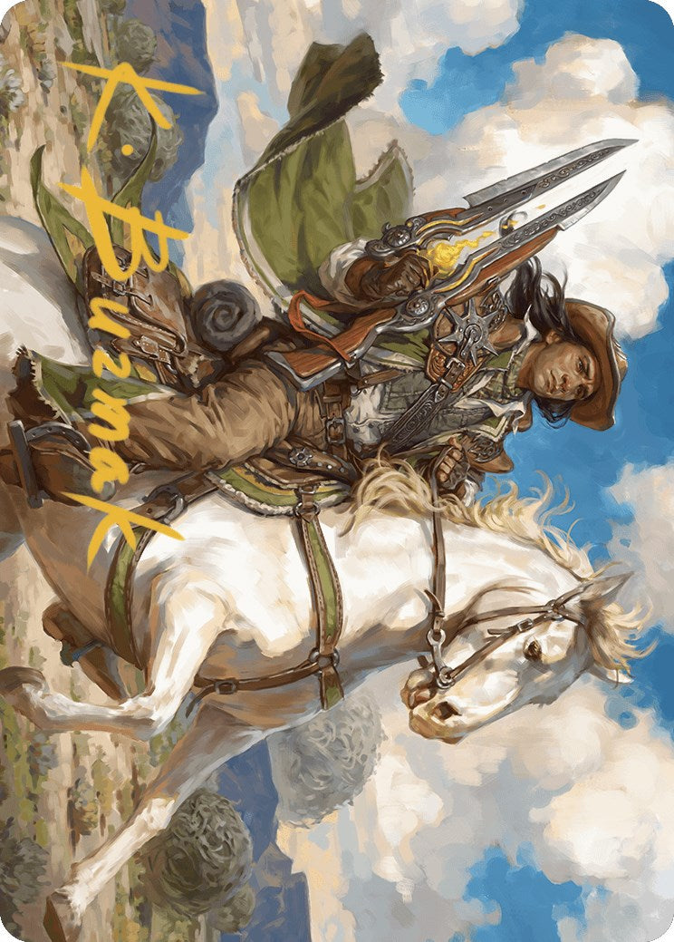 Wylie Duke, Atiin Hero Art Card (Gold-Stamped Signature) [Outlaws of Thunder Junction Art Series] | Good Games Morley