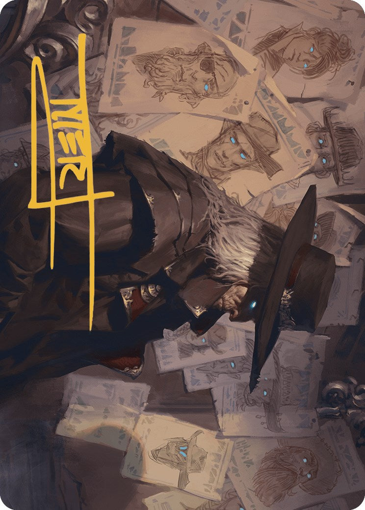 Lazav, Familiar Stranger Art Card (Gold-Stamped Signature) [Outlaws of Thunder Junction Art Series] | Good Games Morley