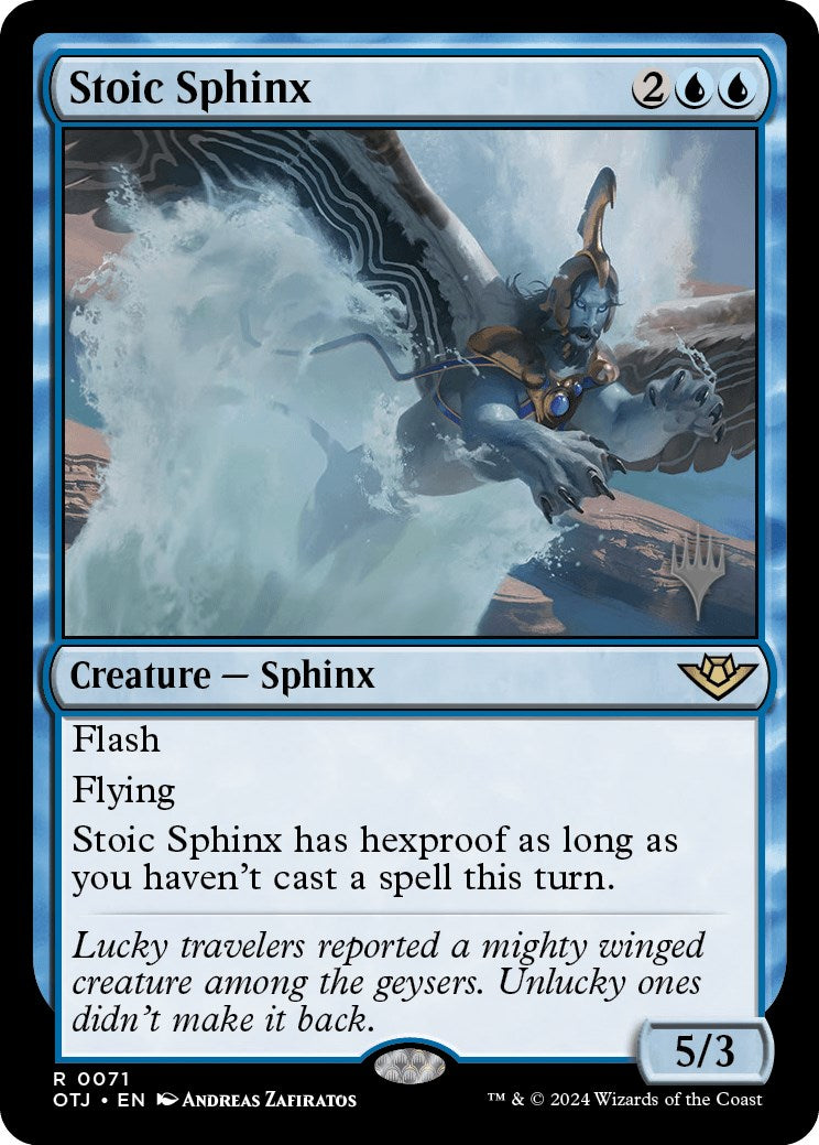 Stoic Sphinx (Promo Pack) [Outlaws of Thunder Junction Promos] | Good Games Morley
