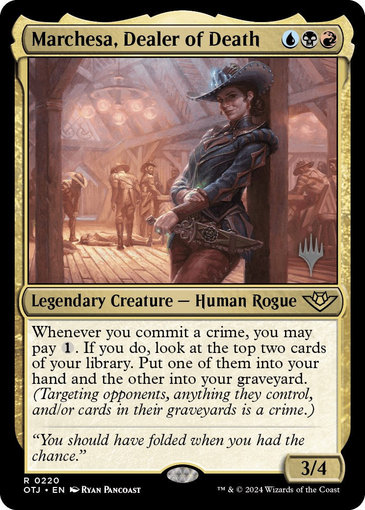 Marchesa, Dealer of Death (Promo Pack) [Outlaws of Thunder Junction Promos] | Good Games Morley