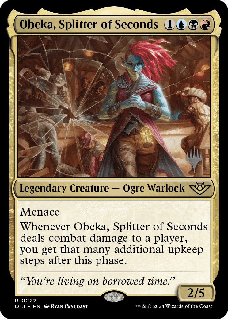 Obeka, Splitter of Seconds (Promo Pack) [Outlaws of Thunder Junction Promos] | Good Games Morley