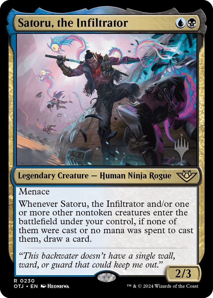 Satoru, the Infiltrator (Promo Pack) [Outlaws of Thunder Junction Promos] | Good Games Morley