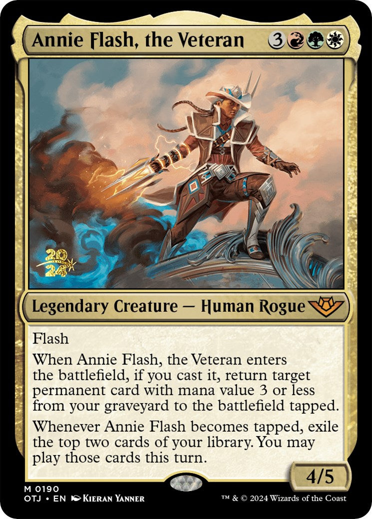 Annie Flash, the Veteran [Outlaws of Thunder Junction Prerelease Promos] | Good Games Morley
