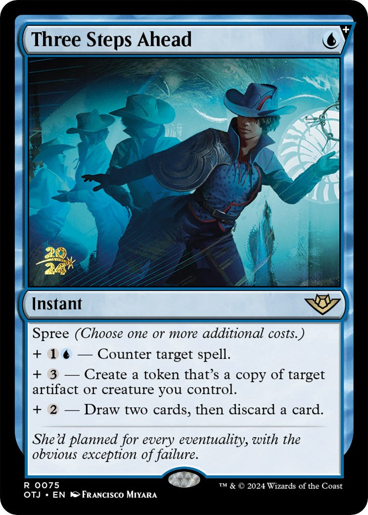 Three Steps Ahead [Outlaws of Thunder Junction Prerelease Promos] | Good Games Morley