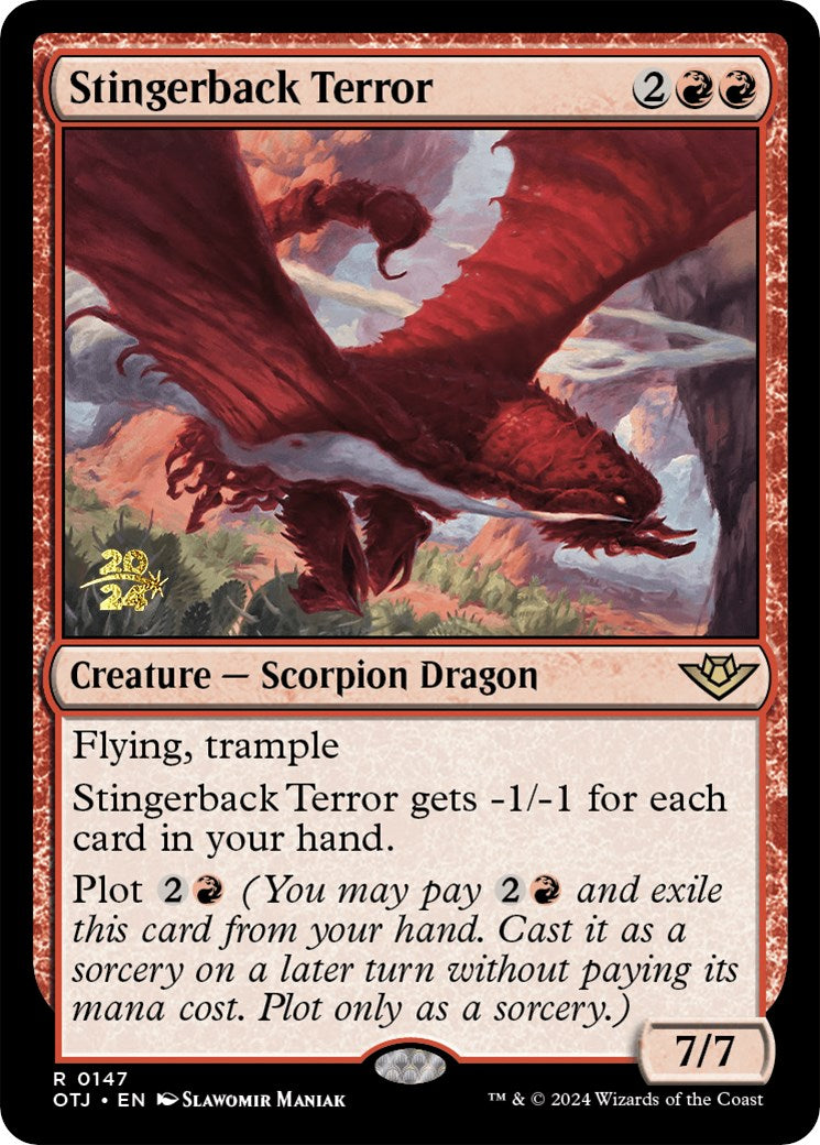 Stingerback Terror [Outlaws of Thunder Junction Prerelease Promos] | Good Games Morley