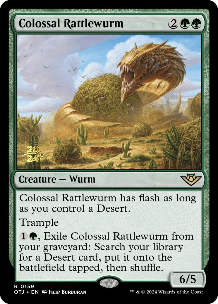 Colossal Rattlewurm [Outlaws of Thunder Junction Prerelease Promos] | Good Games Morley
