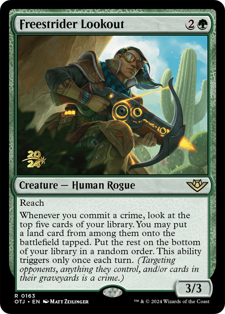 Freestrider Lookout [Outlaws of Thunder Junction Prerelease Promos] | Good Games Morley