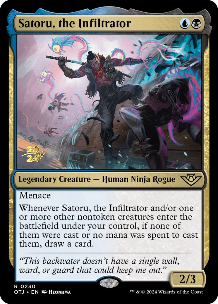 Satoru, the Infiltrator [Outlaws of Thunder Junction Prerelease Promos] | Good Games Morley