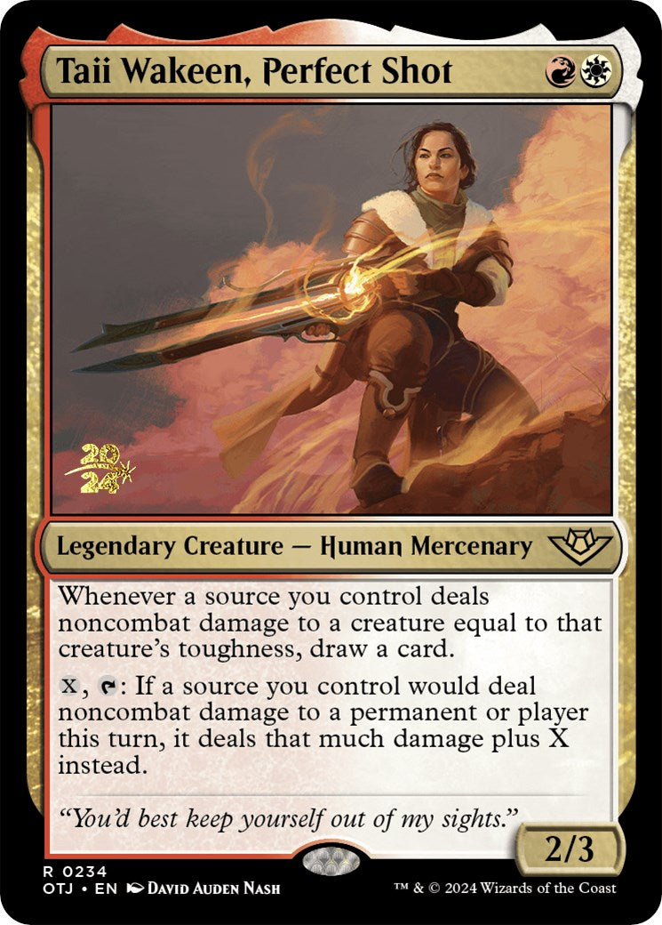 Taii Wakeen, Perfect Shot [Outlaws of Thunder Junction Prerelease Promos] | Good Games Morley