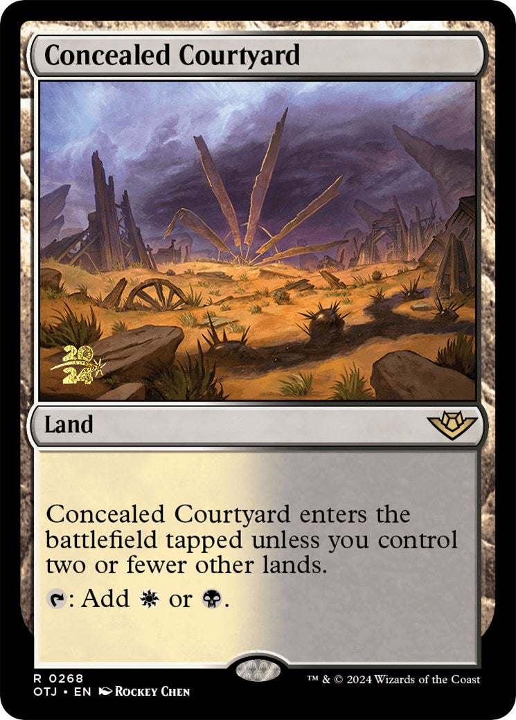 Concealed Courtyard (OTJ) [Outlaws of Thunder Junction Prerelease Promos] | Good Games Morley