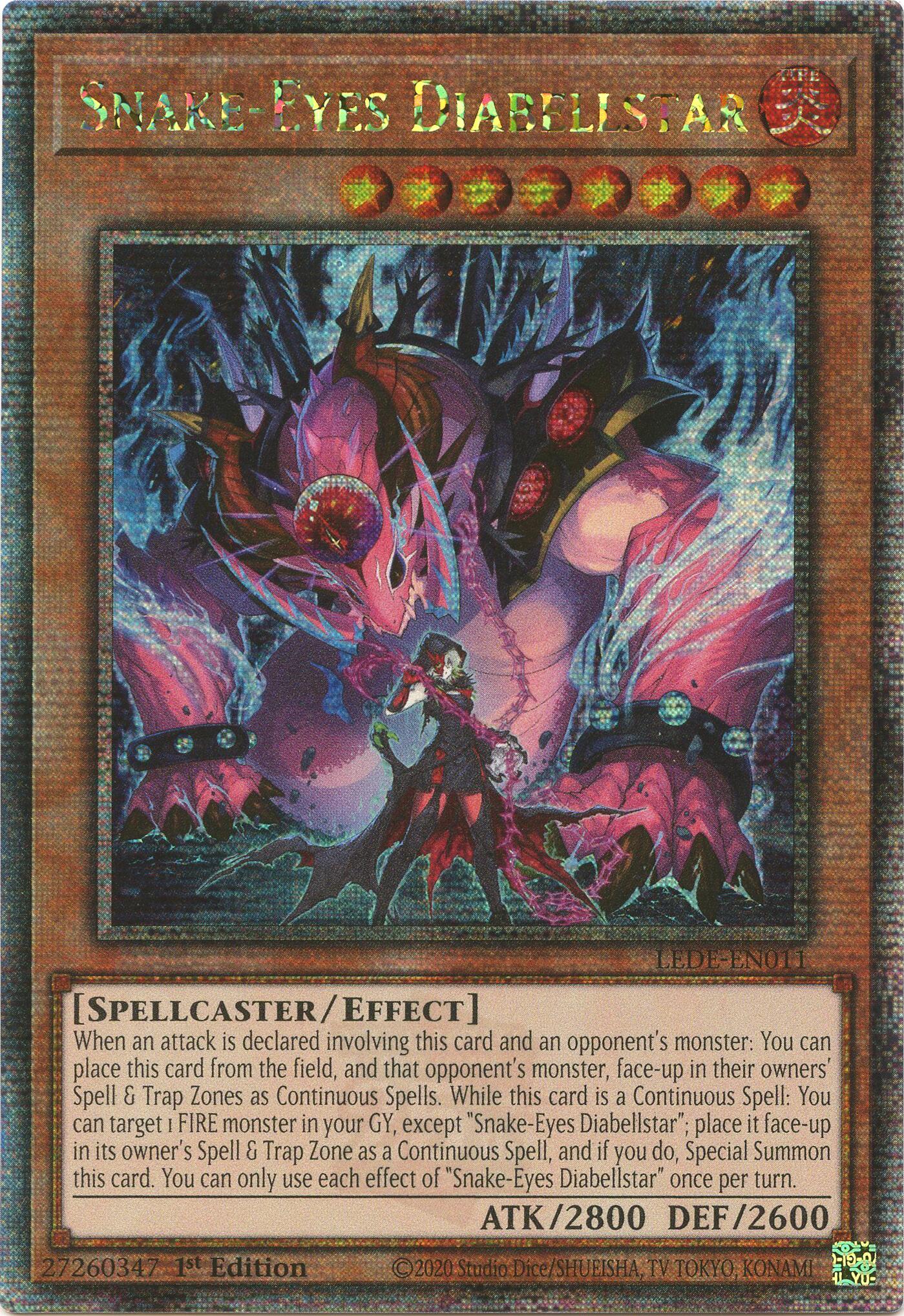 Snake-Eyes Diabellstar [LEDE-EN011] Quarter Century Secret Rare | Good Games Morley