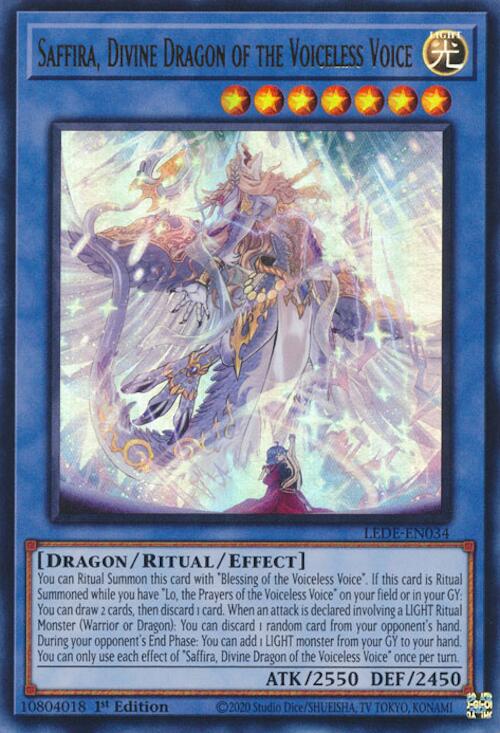 Saffira, Divine Dragon of the Voiceless Voice [LEDE-EN034] Ultra Rare | Good Games Morley