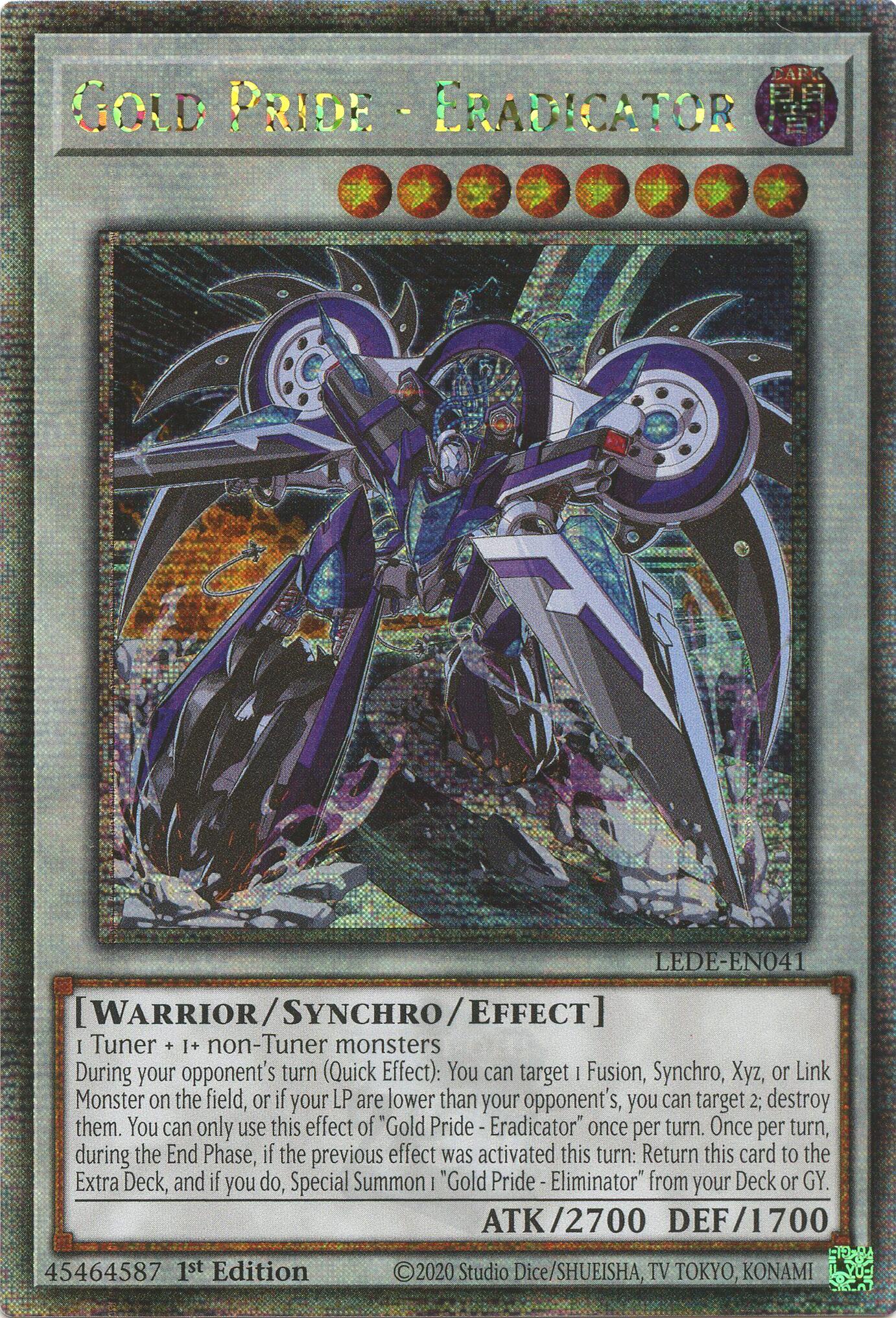Gold Pride - Eradicator (Quarter Century Secret Rare) [LEDE-EN041] Quarter Century Secret Rare | Good Games Morley