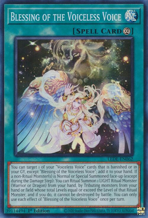 Blessing of the Voiceless Voice [LEDE-EN062] Super Rare | Good Games Morley