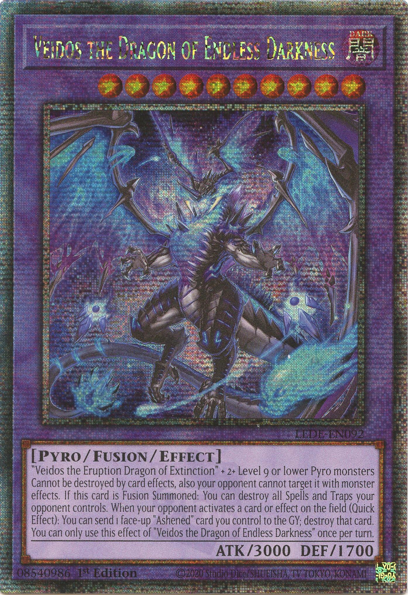 Veidos the Dragon of Endless Darkness (Quarter Century Secret Rare) [LEDE-EN092] Quarter Century Secret Rare | Good Games Morley