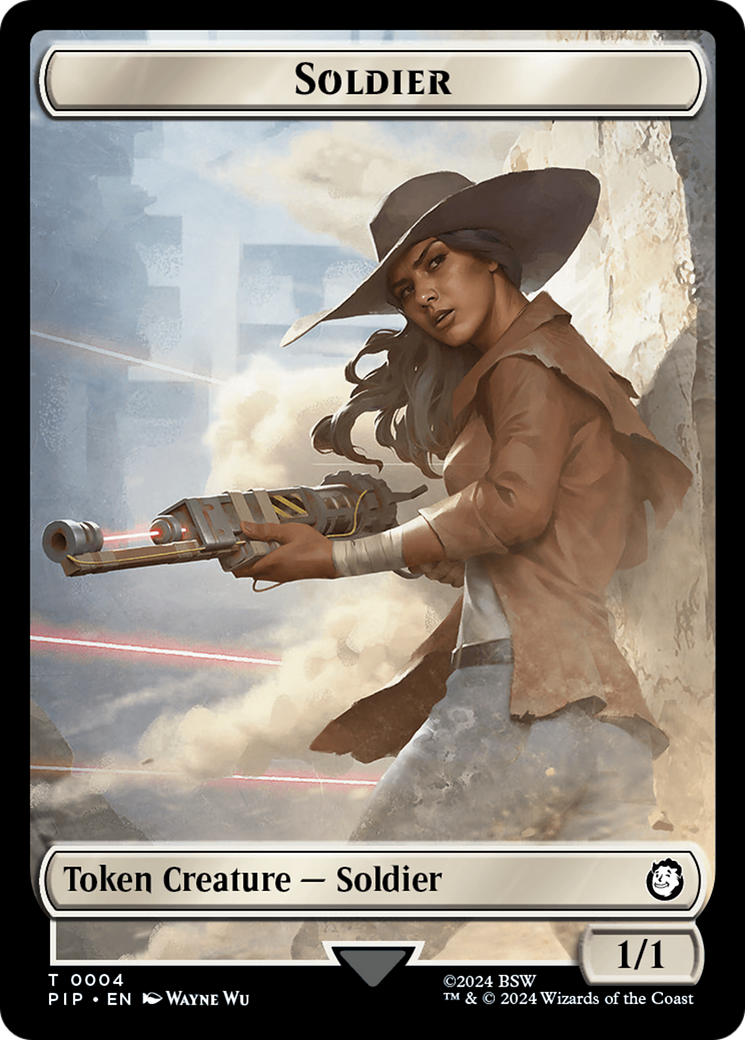 Treasure (0019) // Soldier (0004) Double-Sided Token [Fallout Tokens] | Good Games Morley