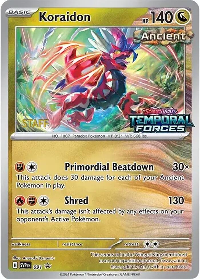 Koraidon (091) (Stamped) (Staff) [Scarlet & Violet: Black Star Promos] | Good Games Morley