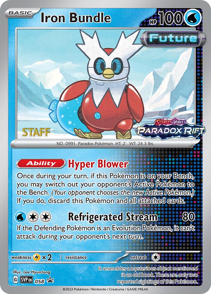 Iron Bundle (058) (Staff Prerelease Promo) [Scarlet & Violet: Black Star Promos] | Good Games Morley