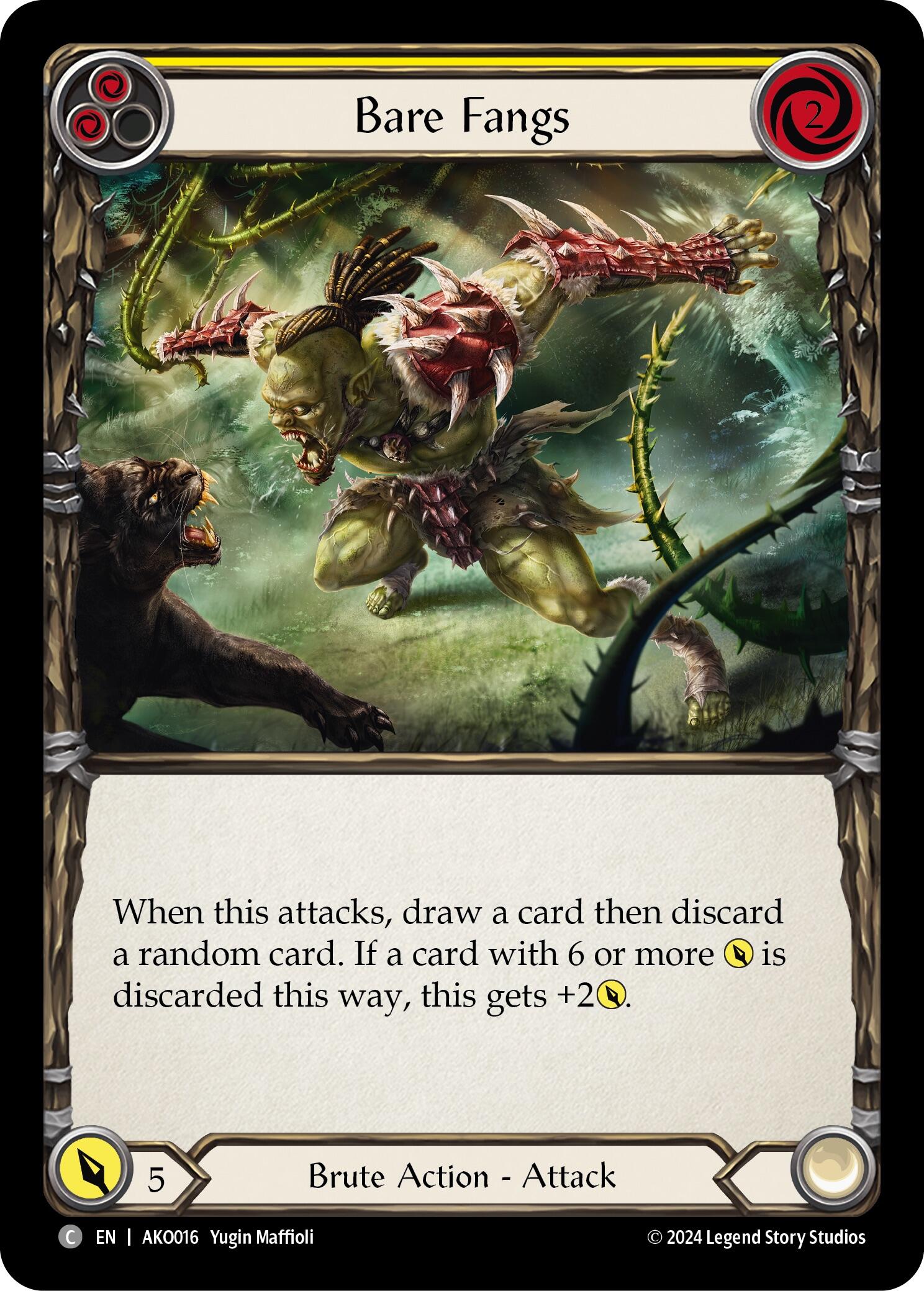 Bare Fangs (Yellow) [AKO016] (Armory Deck: Kayo) | Good Games Morley