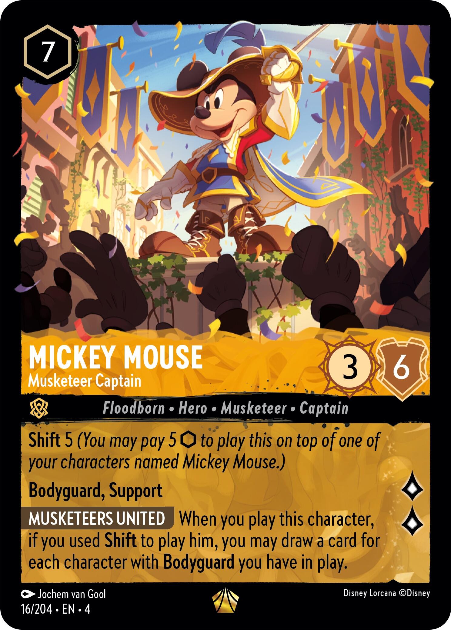 Mickey Mouse - Musketeer Captain (16/204) [Ursula's Return] | Good Games Morley