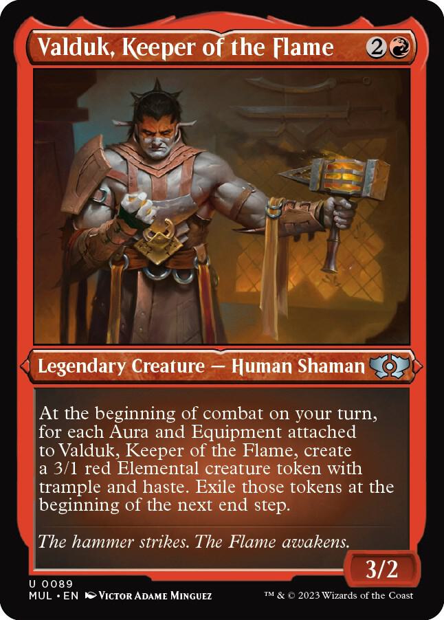 Valduk, Keeper of the Flame 89/65 (March of the Machine: Multiverse Legends)  - Etched Foil | Good Games Morley