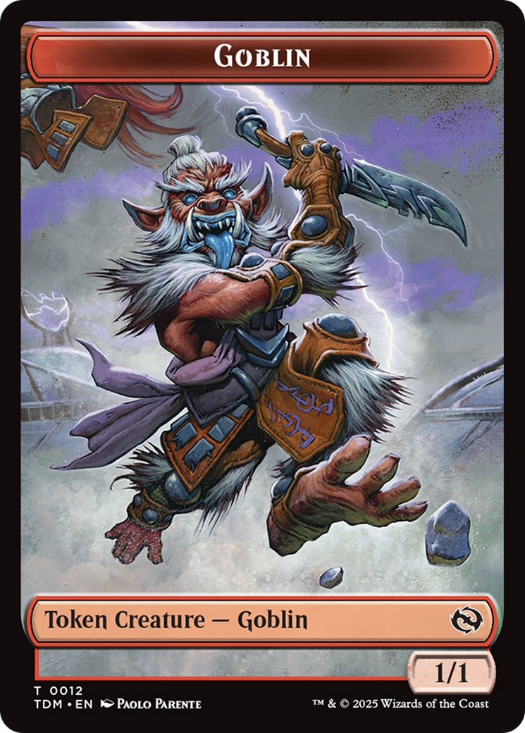 Goblin // Warrior Double-Sided Token [Tarkir: Dragonstorm Tokens] | Good Games Morley
