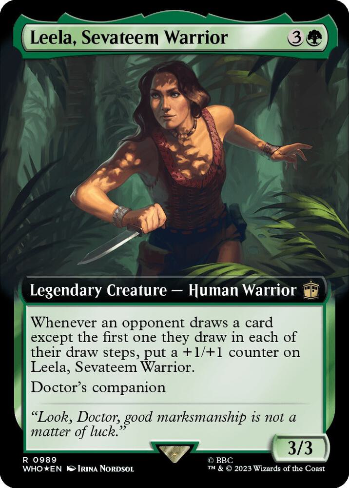 Leela, Sevateem Warrior 989/331 (Universes Beyond: Doctor Who)  - Extended Art Surge Foil | Good Games Morley