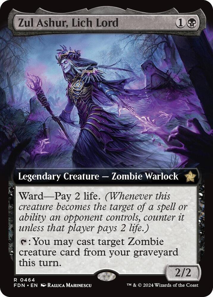 Zul Ashur, Lich Lord 464/291 (Foundations)  - Extended Art | Good Games Morley