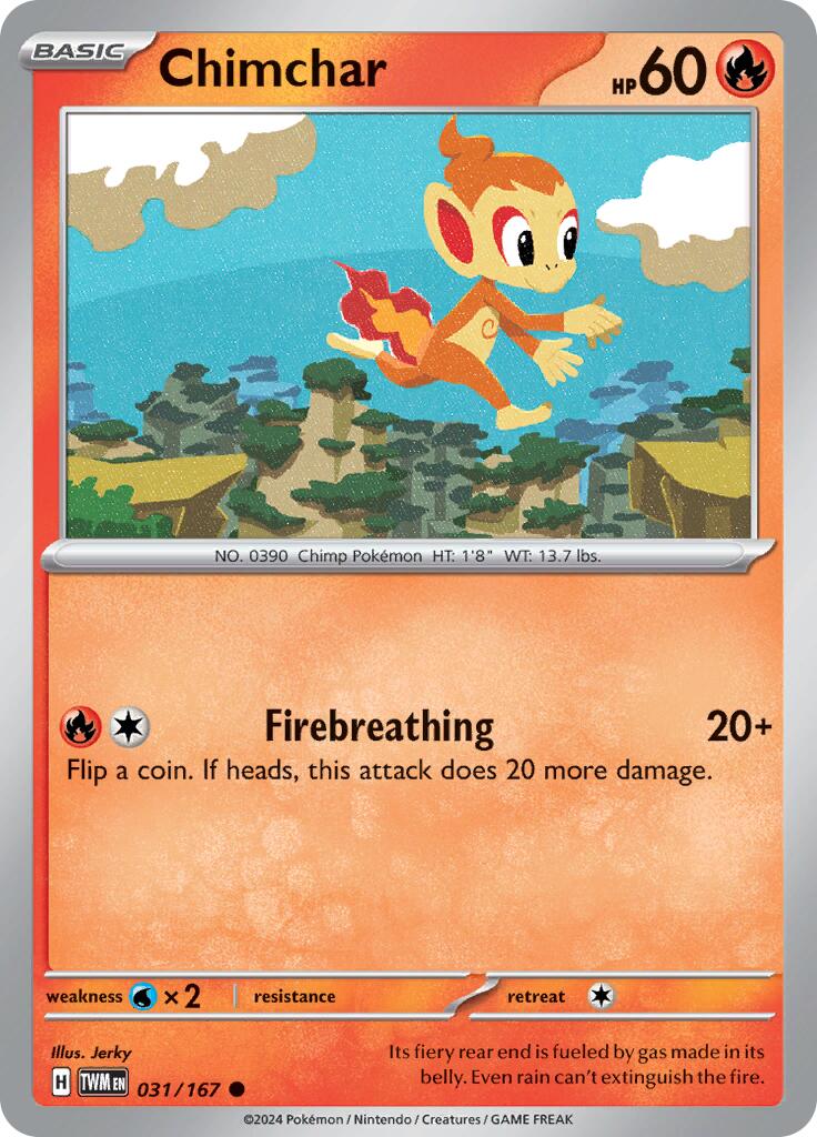 Chimchar (031/167) [Scarlet & Violet: Twilight Masquerade] | Good Games Morley