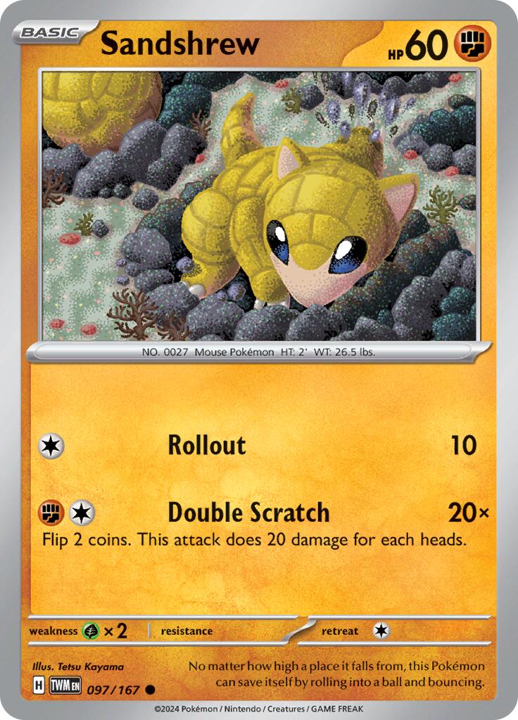 Sandshrew (097/167) [Scarlet & Violet: Twilight Masquerade] | Good Games Morley