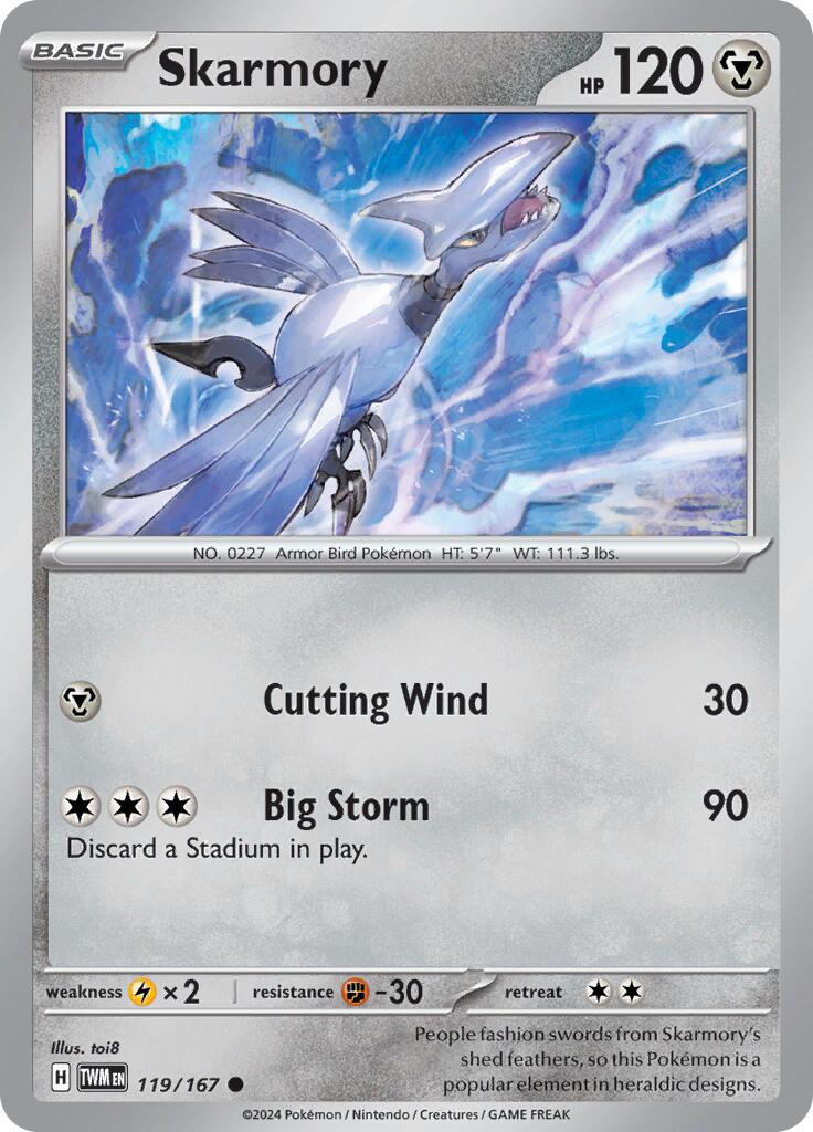 Skarmory (119/167) [Scarlet & Violet: Twilight Masquerade] | Good Games Morley