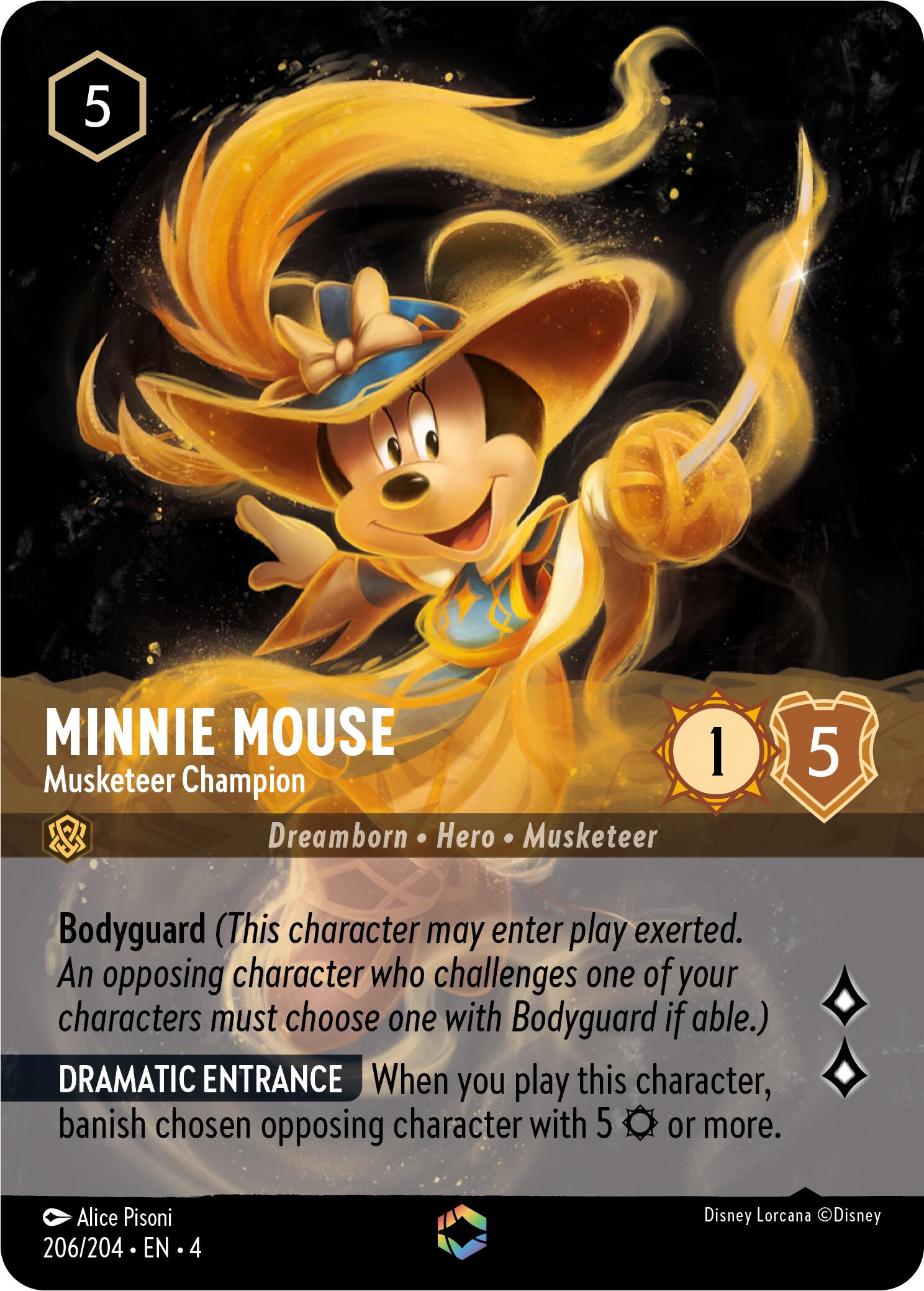 Minnie Mouse - Musketeer Champion (Enchanted) (206/204) [Ursula's Return] | Good Games Morley
