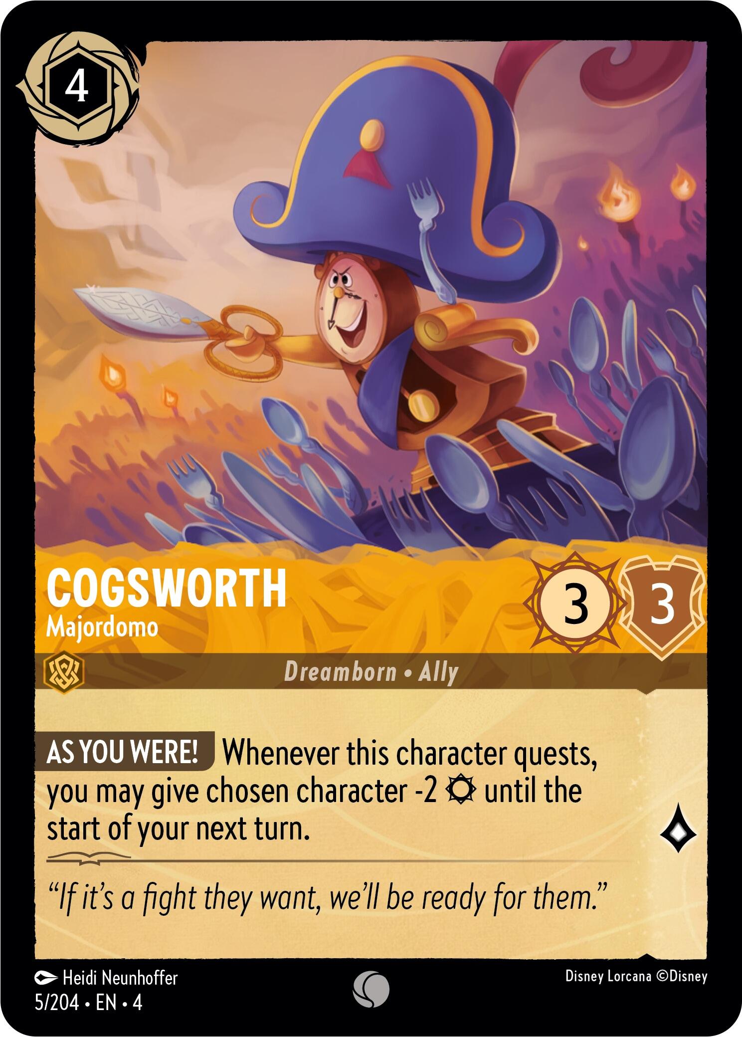 Cogsworth - Majordomo (5/204) [Ursula's Return] | Good Games Morley