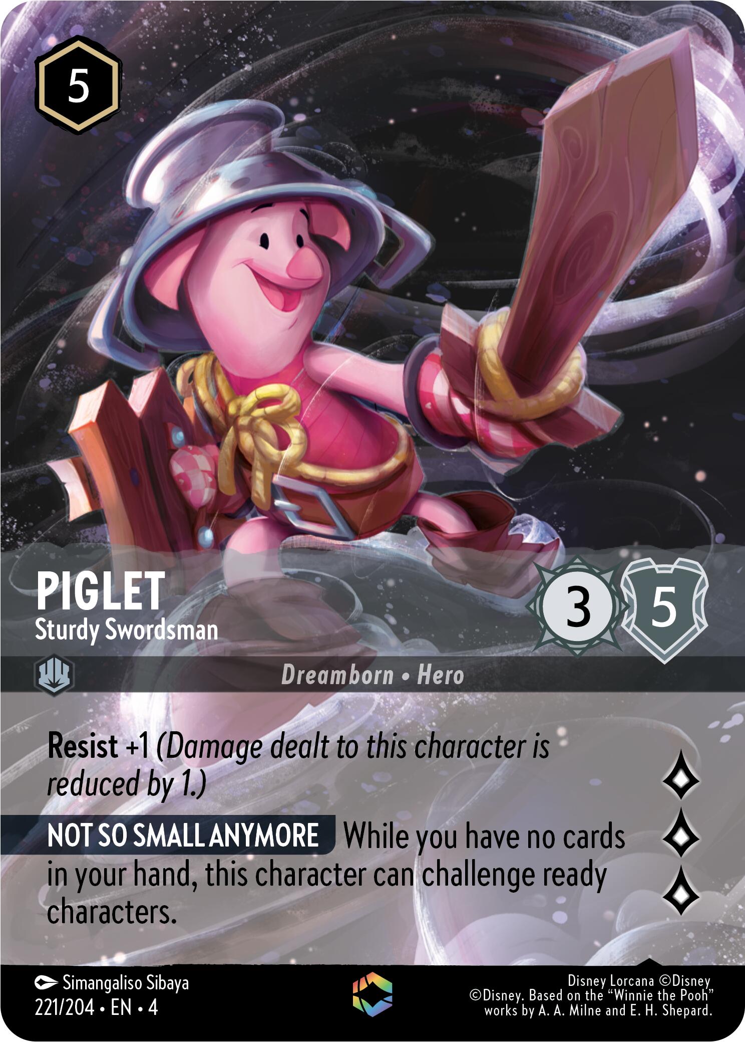 Piglet - Sturdy Swordsman (Enchanted) (221/204) [Ursula's Return] | Good Games Morley