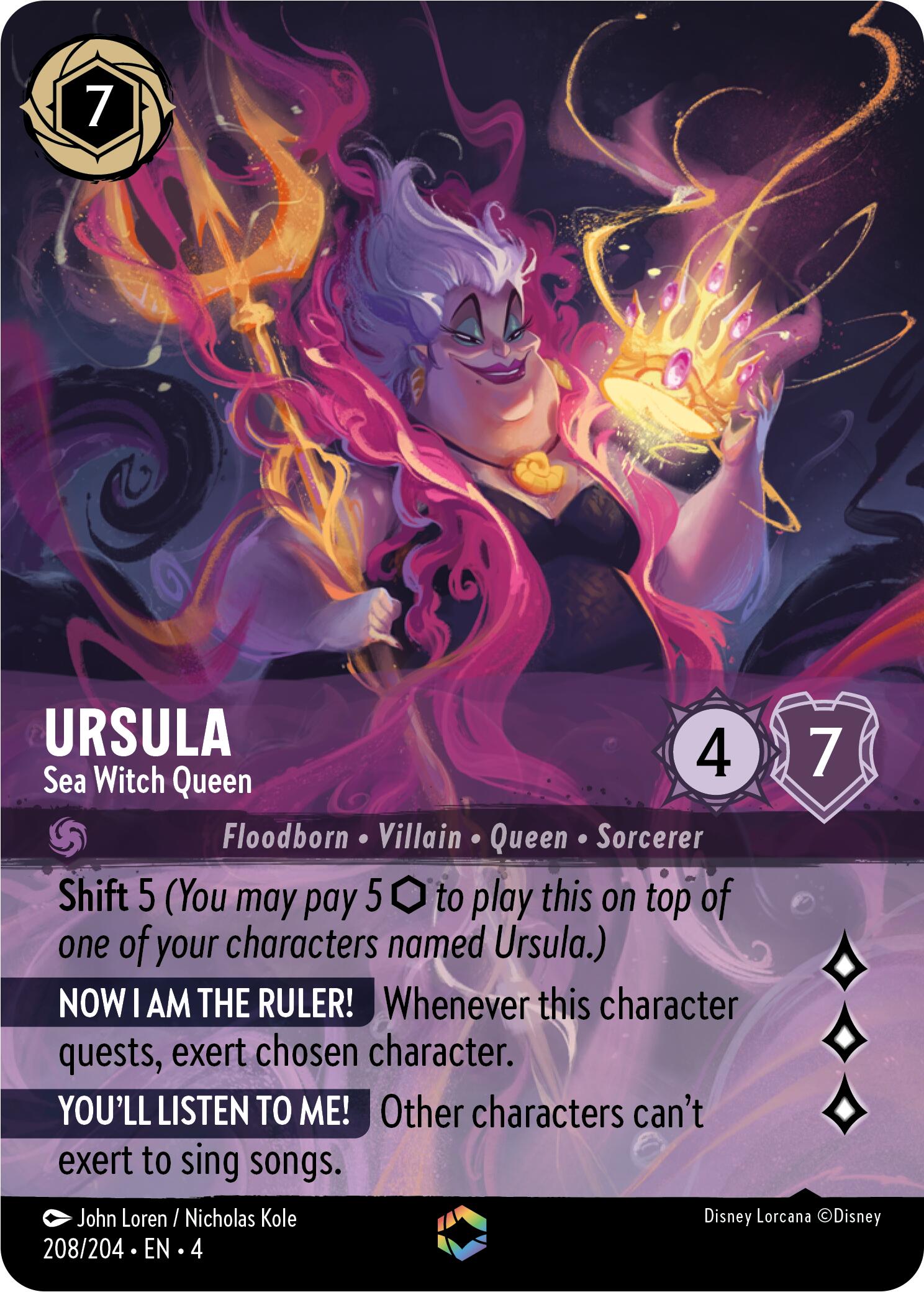Ursula - Sea Witch Queen (Enchanted) (208/204) [Ursula's Return] | Good Games Morley