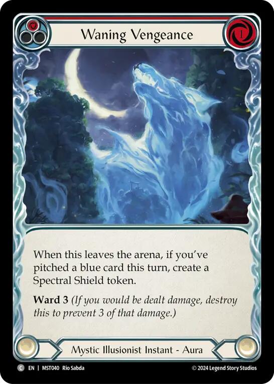 Waning Vengeance (Red) [MST040] (Part the Mistveil)  Rainbow Foil | Good Games Morley